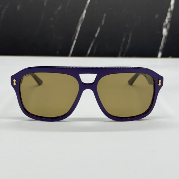 NEW GG1263S 005 GUCCI VIOLET PILOT UNISEX GUCCI SUNGLASSES - Picture 5 of 13